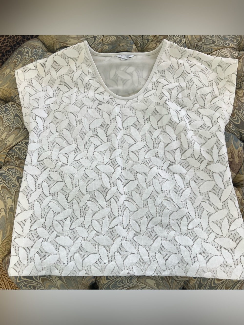 Diane von Furstenberg  White Lace Overlay Women's Top Size L